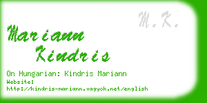 mariann kindris business card